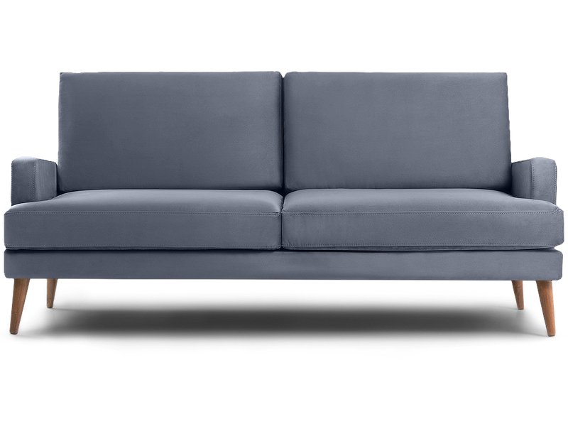 Диван прямой Хевит Велюр Серо-голубой