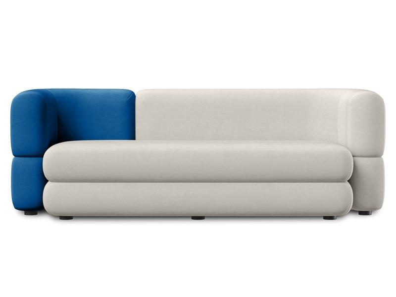 Диван прямой Брера Велюр Серый/синий